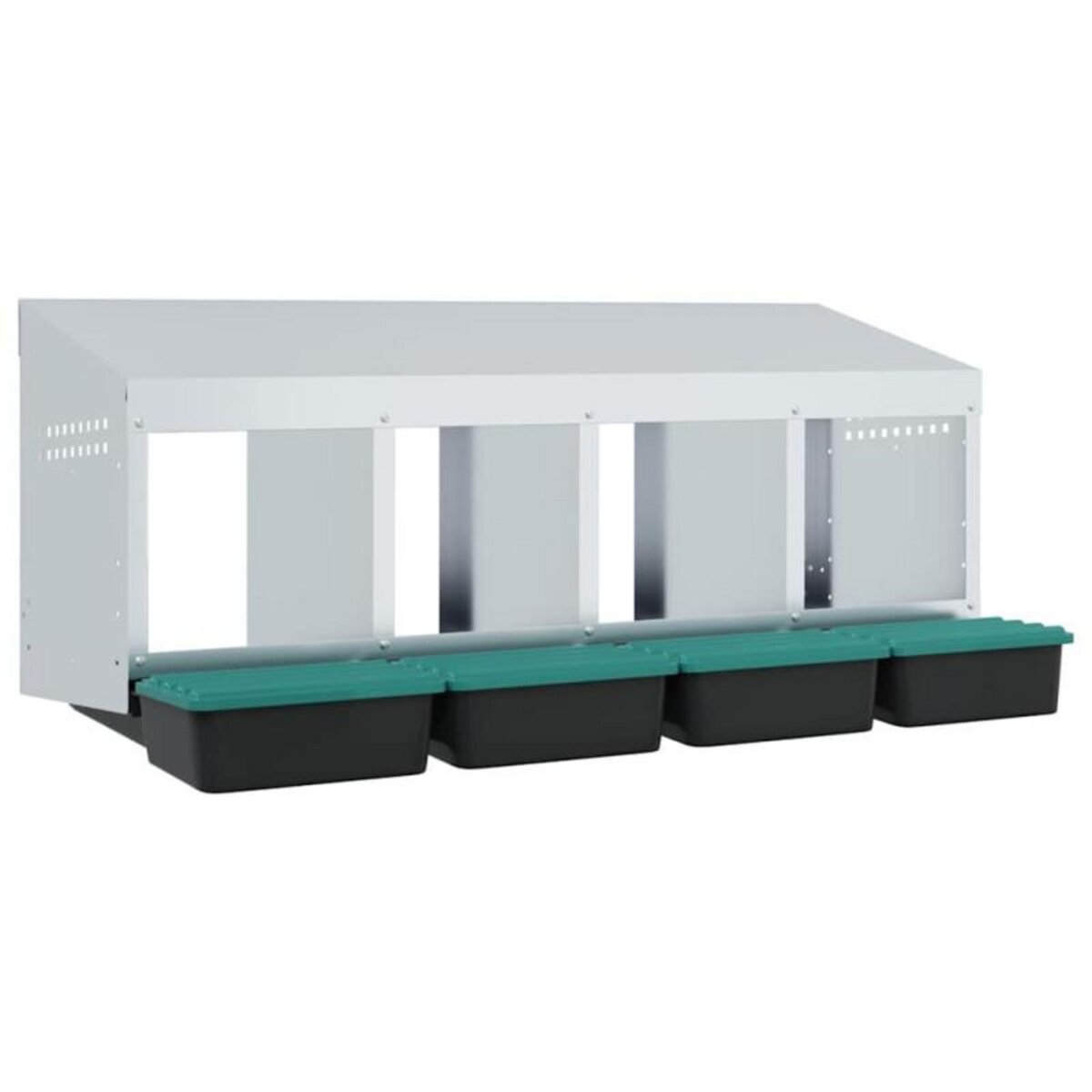 VIDAXL Nichoir à poules4 compartiments, fixation murale, acier galvanisé