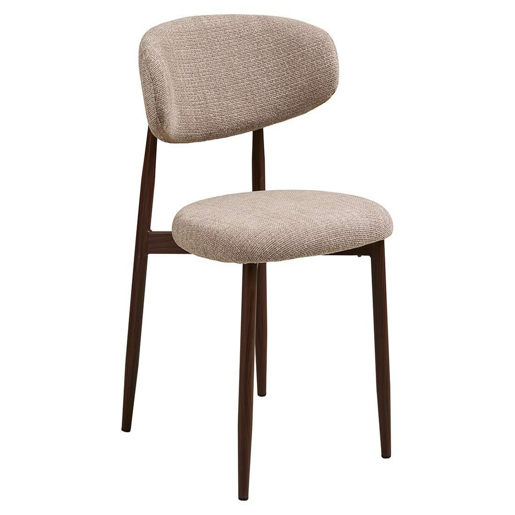 Voir la diapositive 2 : BEST MOBILIER Eddie - lot de 2 chaises en tissu texturé - pieds en acier effet bois