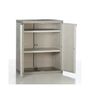 Voir la diapositive 2 : PLASTIKEN TITANIUM PLASTIKEN Armoire basse 2 portes avec etageres l70 x p44 x h88 cm Beige et Taupe Gamme TITANIUM Interieur/Exterieur