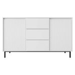 BEST MOBILIER Girona - buffet bas - blanc - 3 tiroirs et 2 portes - 153 cm. Coloris disponibles : Blanc