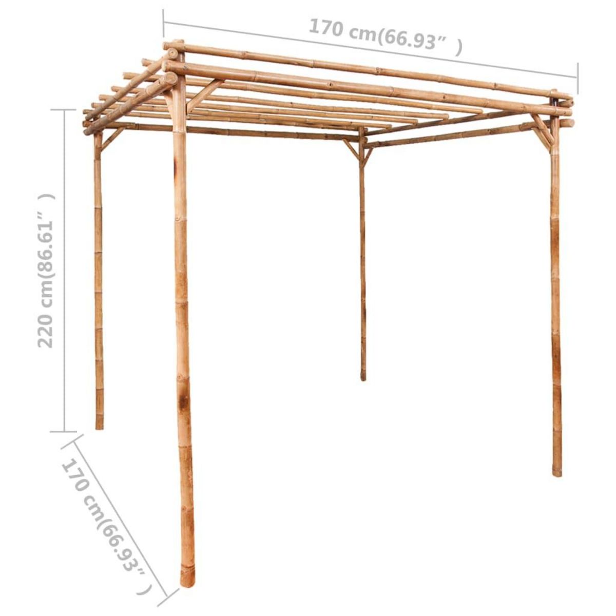 VIDAXL Pergola Bambou 170x170x220 cm