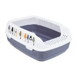 Trixie Bac a litiere TRIXIE Delio - Rebord - 38 × 20 × 50 cm - Imprimé Gris et blanc