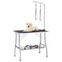Voir la diapositive 1 : VIDAXL Table de toilettage reglable de chiens avec 2 boucles et panier