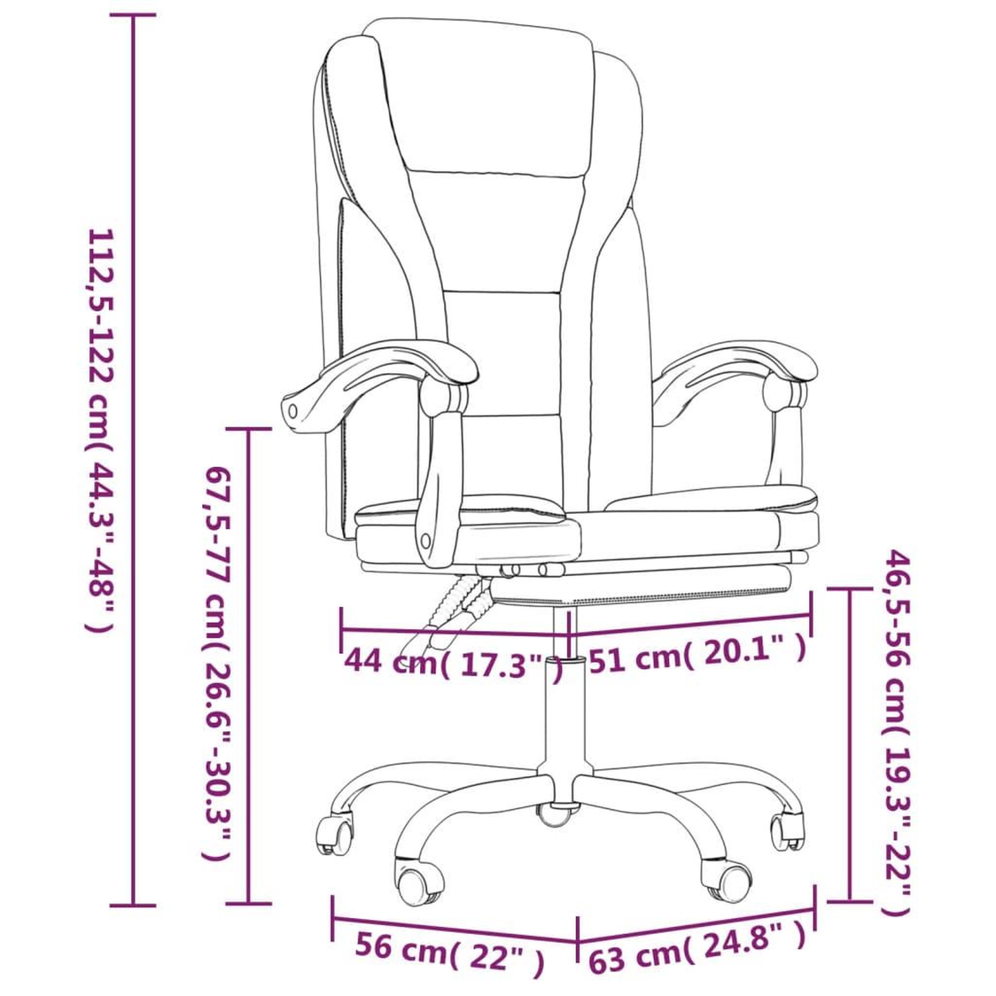 Voir la diapositive 6 : VIDAXL Fauteuil inclinable de bureau Marron Similicuir