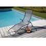 Voir la diapositive 1 : GARDENSTAR Bain de soleil pliable - Acier et textilène - 134x62x22cm - Gris foncé