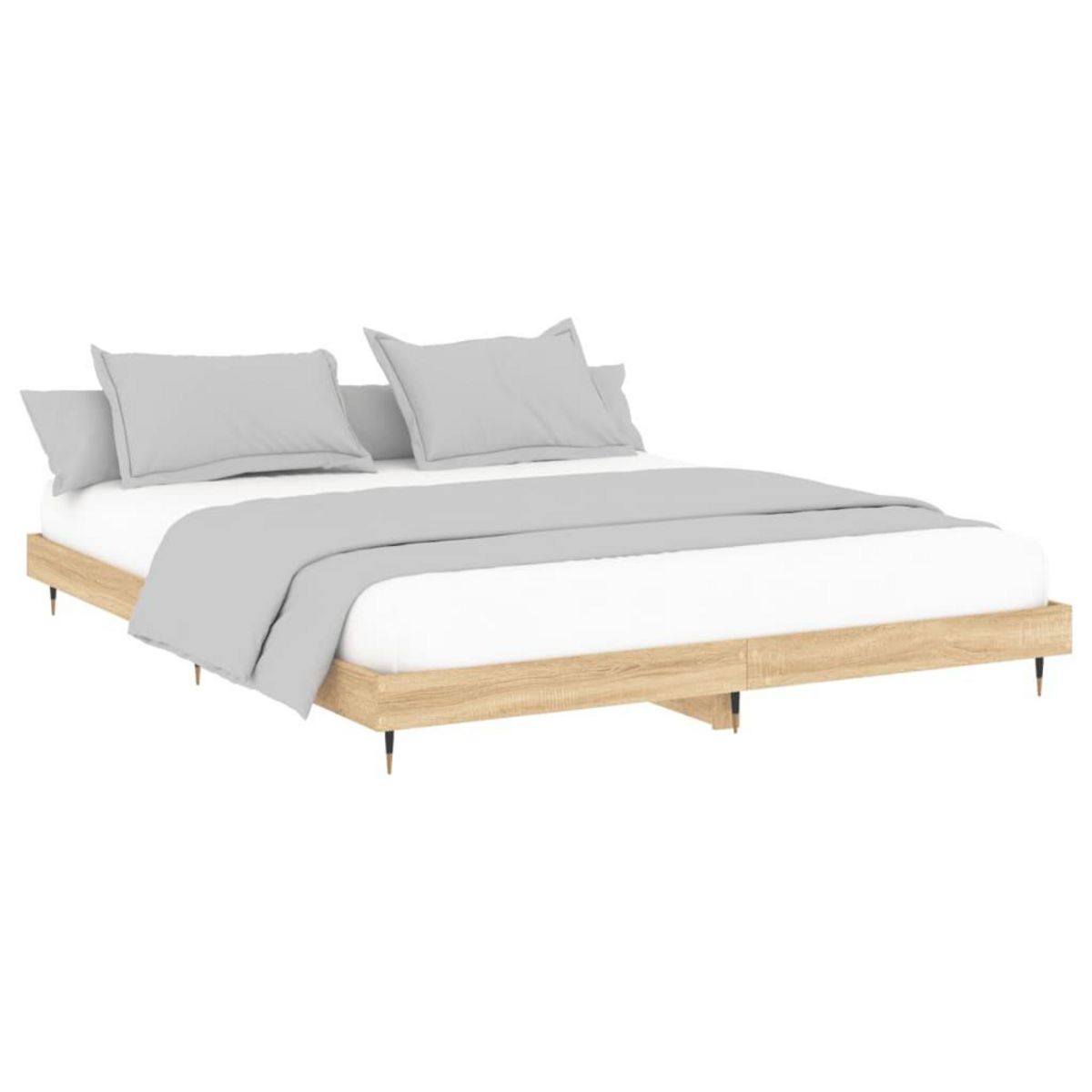 VIDAXL Cadre de lit sans matelas chene sonoma 200x200 cm
