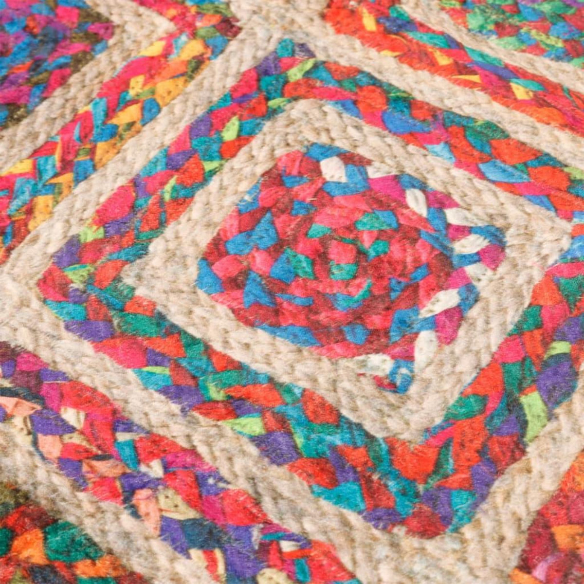 VIDAXL Tapis lavable multicolore Ø 120 cm antiderapant