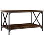 Voir la diapositive 2 : VIDAXL Table basse Chene fume 80x50x45 cm Bois d'ingenierie et fer