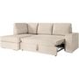 Voir la diapositive 3 : LOUNGITUDE Canapé d'angle gauche 3 places convertible ADEN avec coffre en velours côtelé - Beige - L246 x P174 x H96cm - LOUNGITUDE