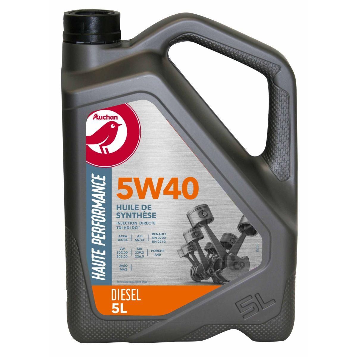 AUCHAN  Huile moteur diesel  5W40 5 L