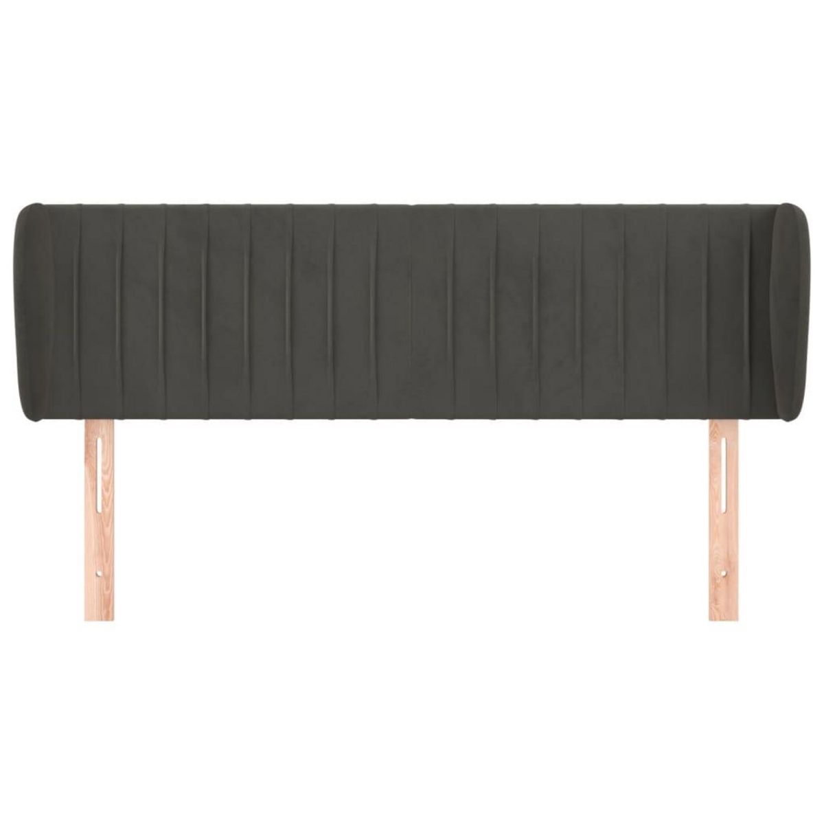 VIDAXL Tete de lit avec oreilles Gris fonce 147x23x78/88 cm Velours