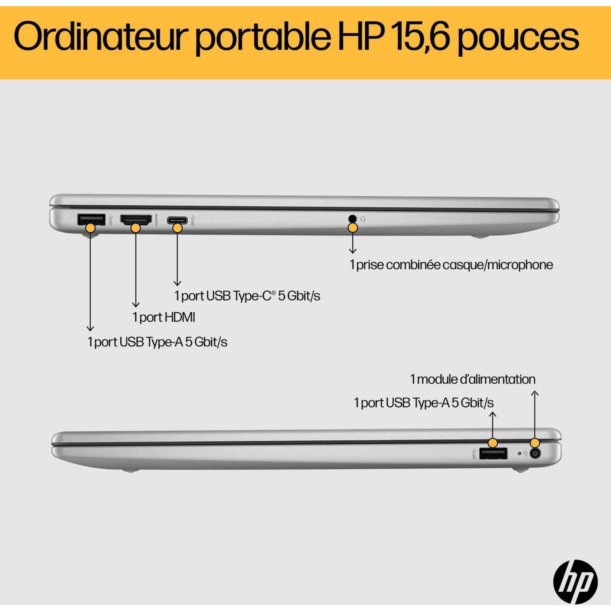 Voir la diapositive 5 : HP Ordinateur portable 15-fc0105nf