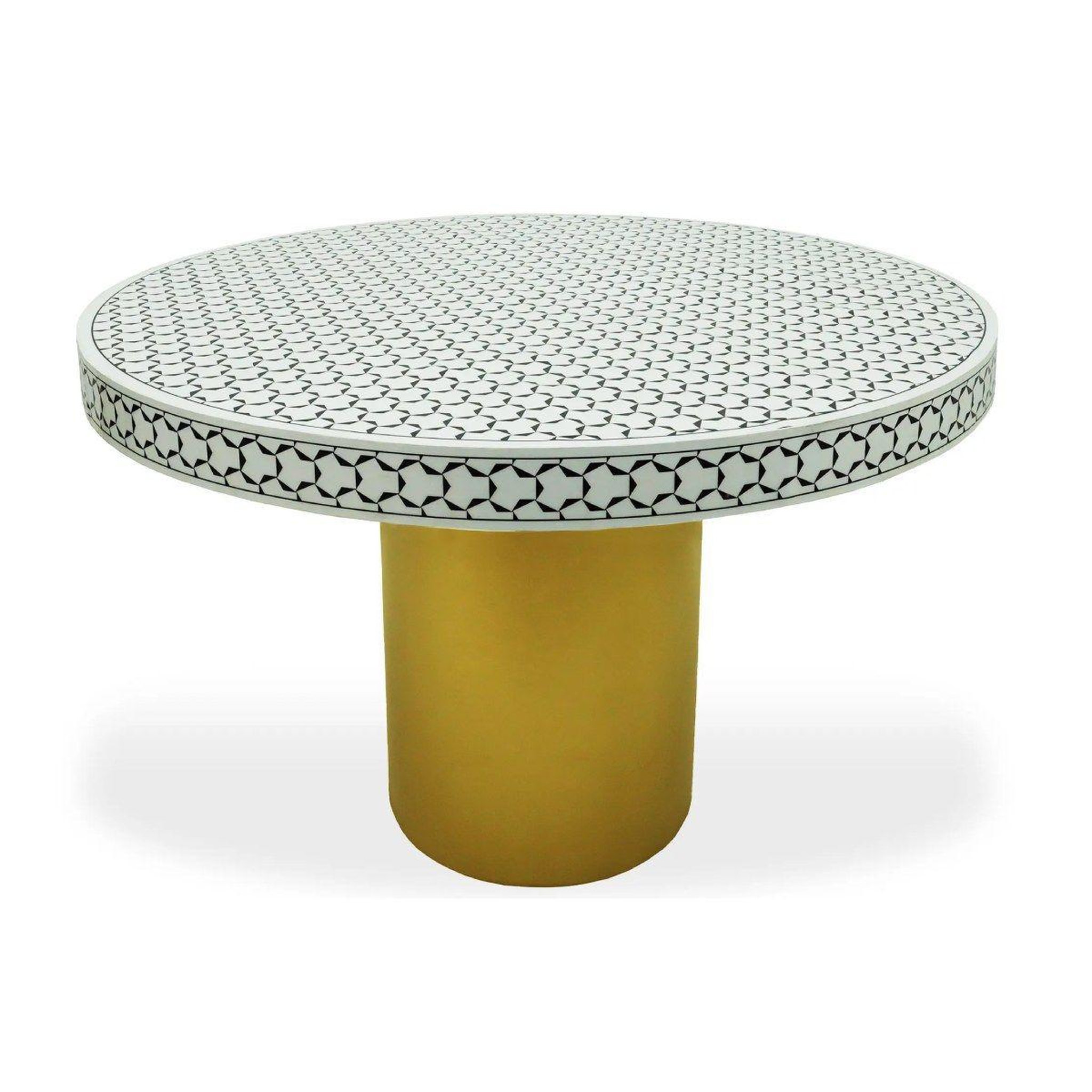 Voir la diapositive 1 : Paris Prix Table à Manger Design  Géométrique  100cm Noir & Blanc