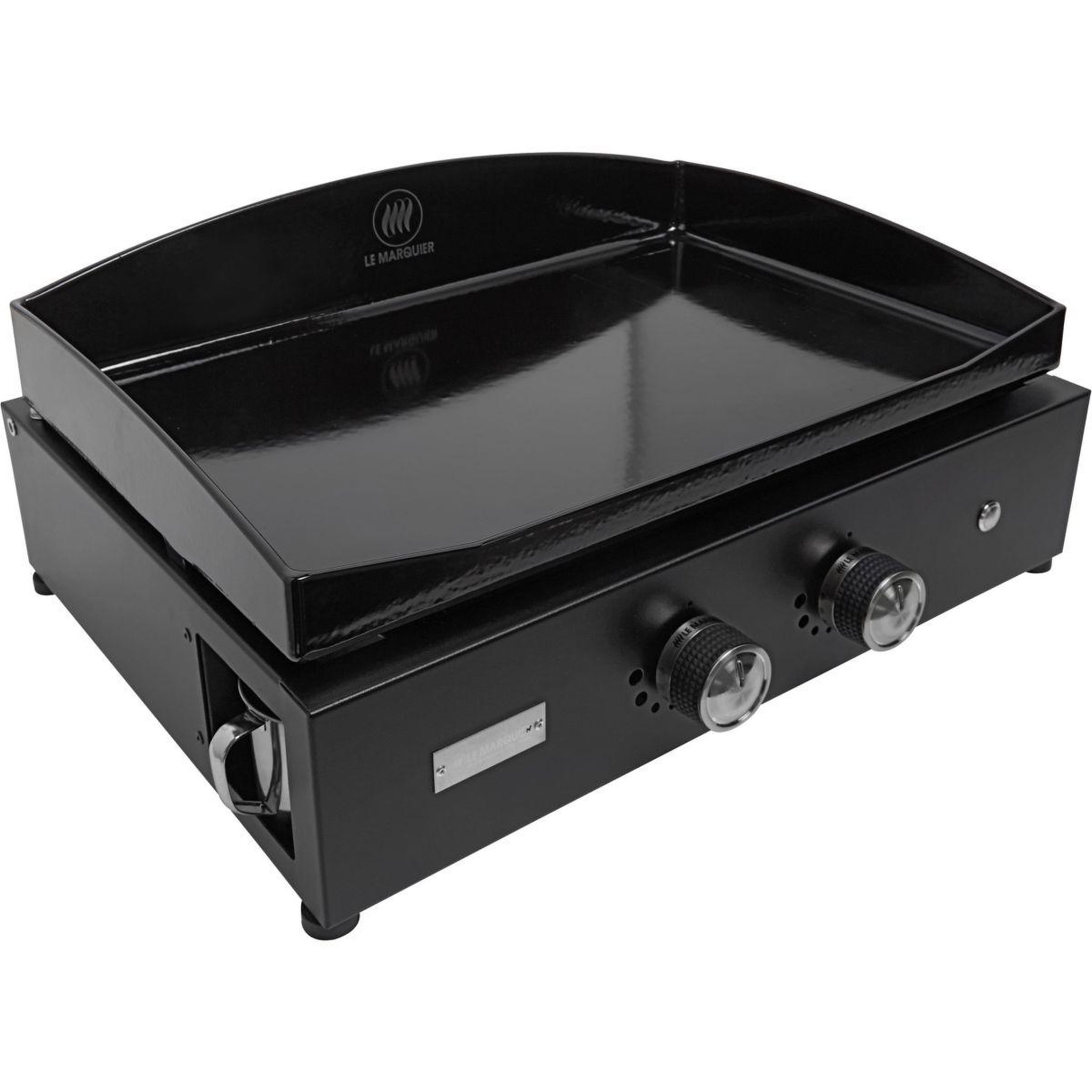 Voir la diapositive 3 : Le marquier Plancha gaz vintage pure 260 noir 2 brûleurs à poser, 60x40 cm