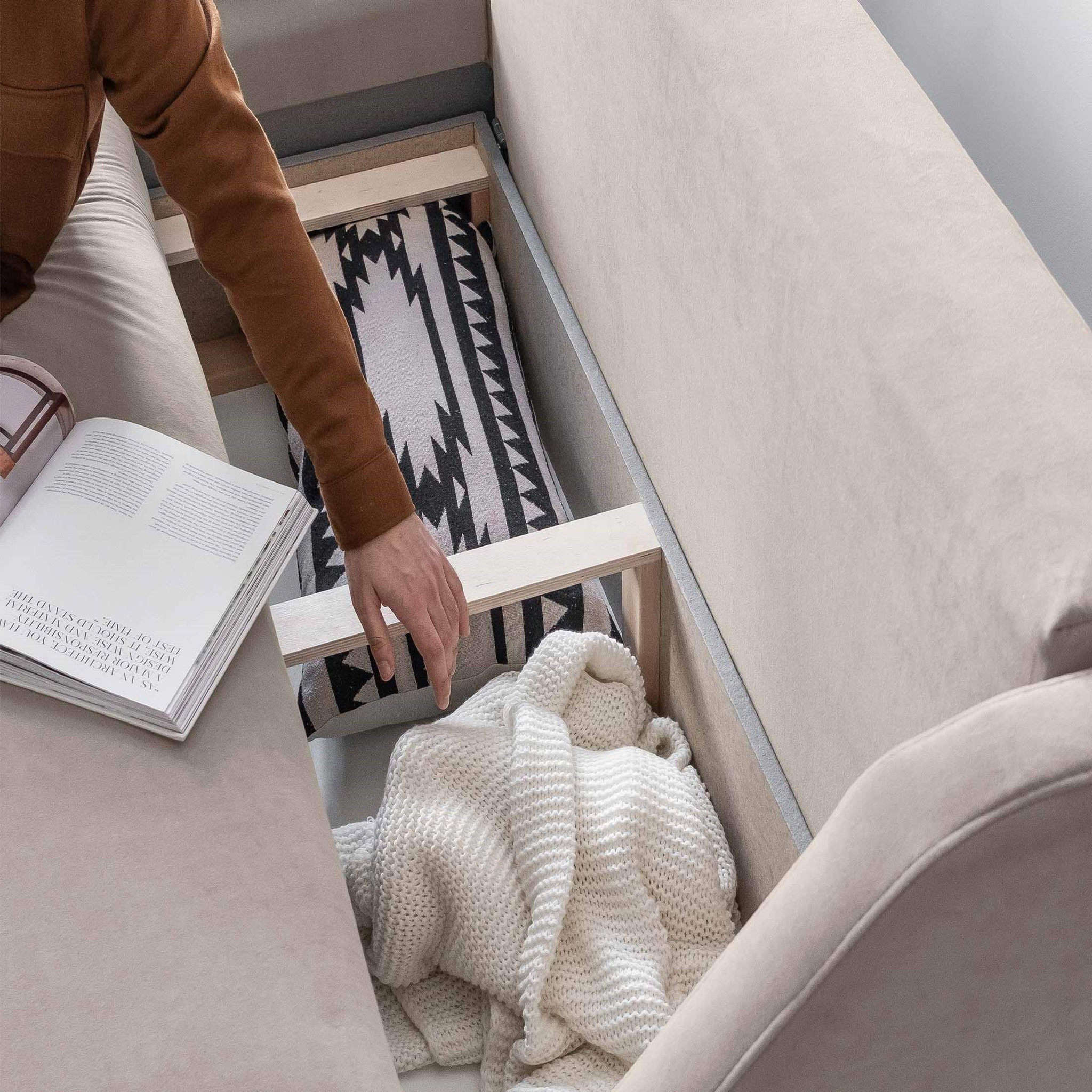 Voir la diapositive 3 : BEST MOBILIER Royal - canapé d'angle gauche - 4 places - convertible avec coffre - en velours