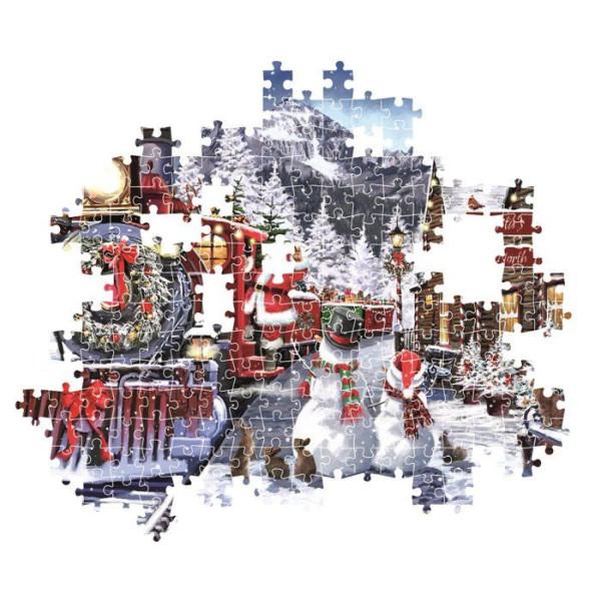 Voir la diapositive 3 : CLEMENTONI Puzzle 500 pieces - Train Station W/Snowman