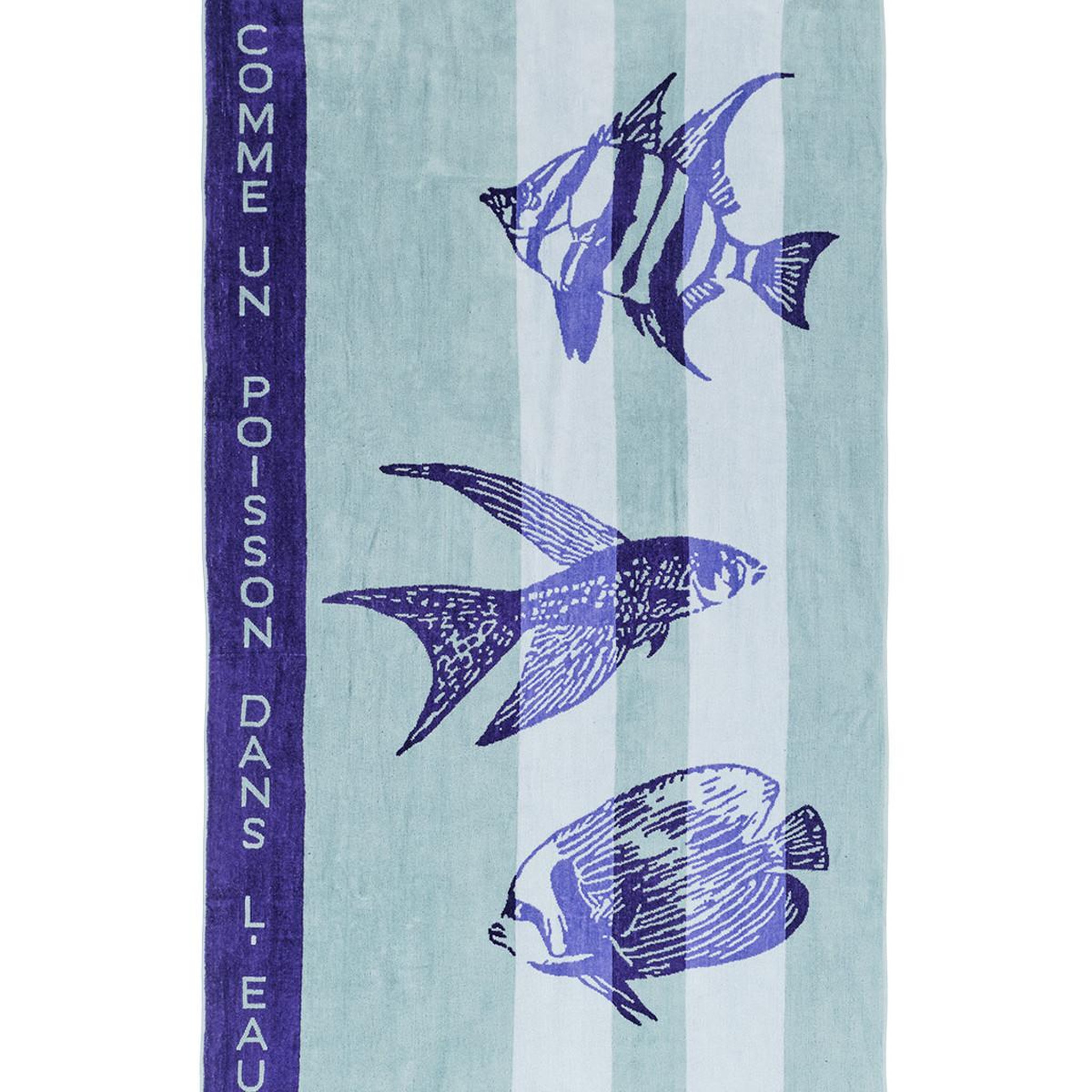 Voir la diapositive 2 : Sensei Maison Serviette de plage velours 100x180 cm COMME 1 POISSON DANS L'EAU