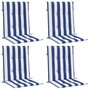 Voir la diapositive 3 : VIDAXL Coussins de chaise a dossier bas lot de 4 rayures bleu et blanc