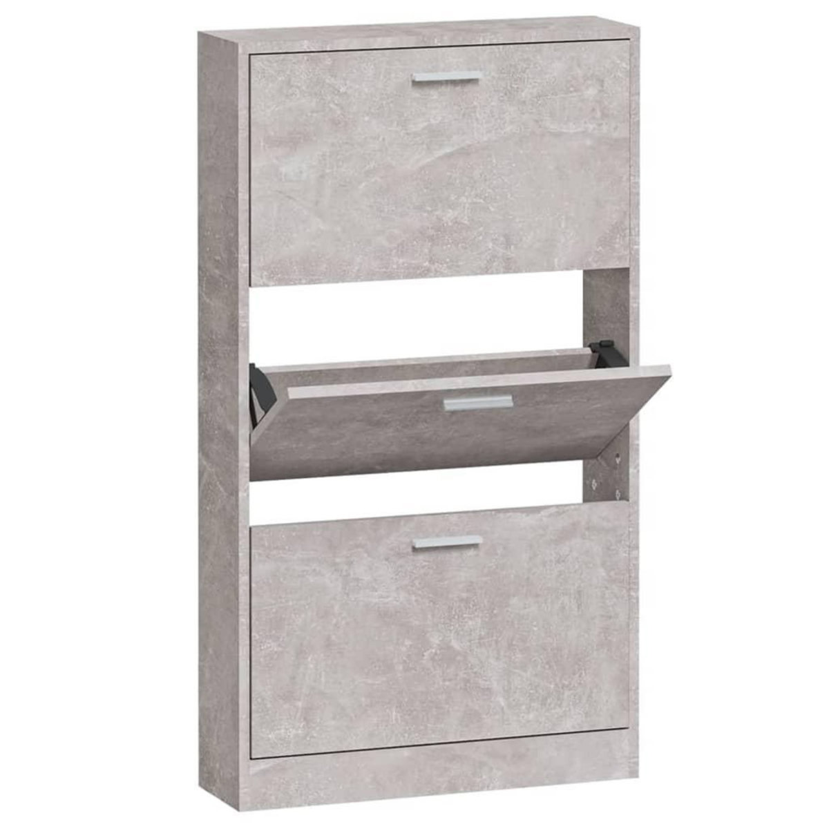 VIDAXL Armoire a chaussures Gris beton 59x17x108 cm Bois d'ingenierie