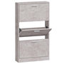 Voir la diapositive 2 : VIDAXL Armoire a chaussures Gris beton 59x17x108 cm Bois d'ingenierie