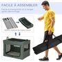 Voir la diapositive 5 : PAWHUT Sac de transport pliable pour chien chat - 2 poignées, 3 portes - dim. 89L x 62l x 62H cm - acier polyester gris