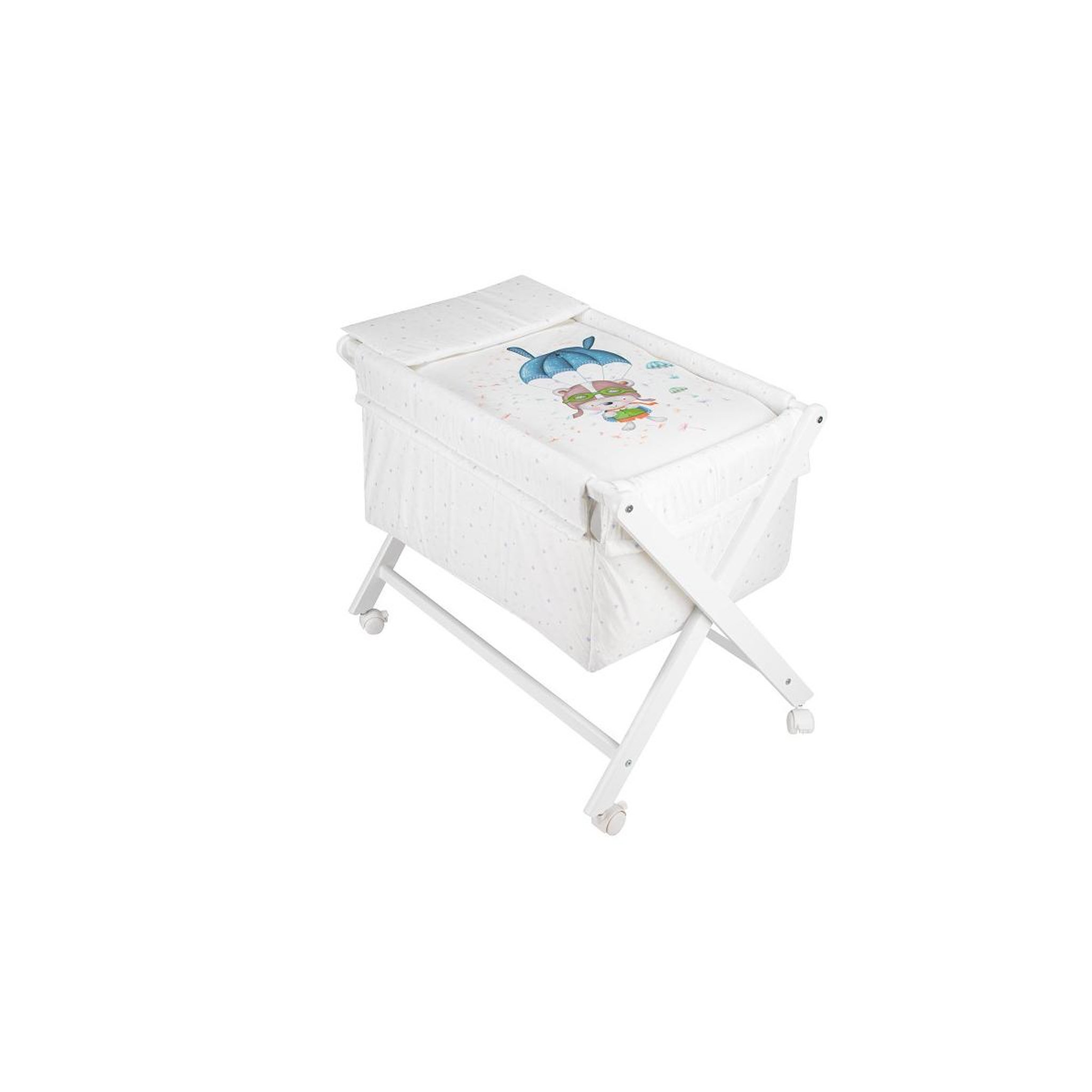 Voir la diapositive 2 : INTERBABY Berceau en Croix Parachute Bleu - Sécurité et Confort pour Bébé