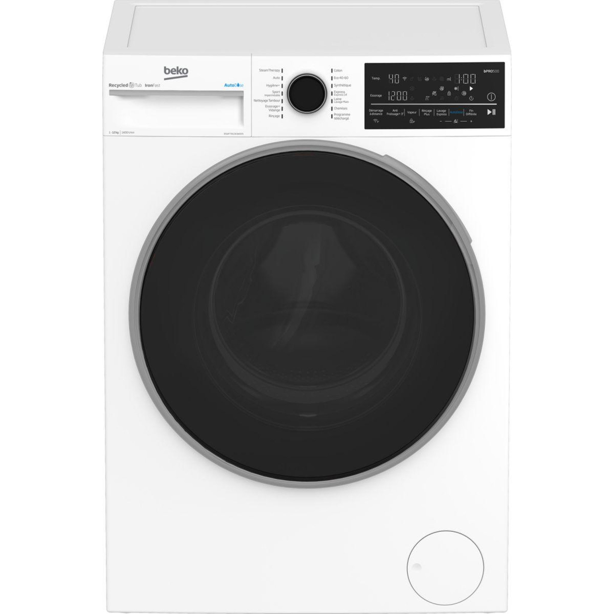 Voir la diapositive 1 : Beko Lave linge hublot B5WFT81243WDOS
