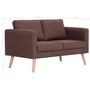 Voir la diapositive 6 : VIDAXL Canape a 2 places Tissu Marron