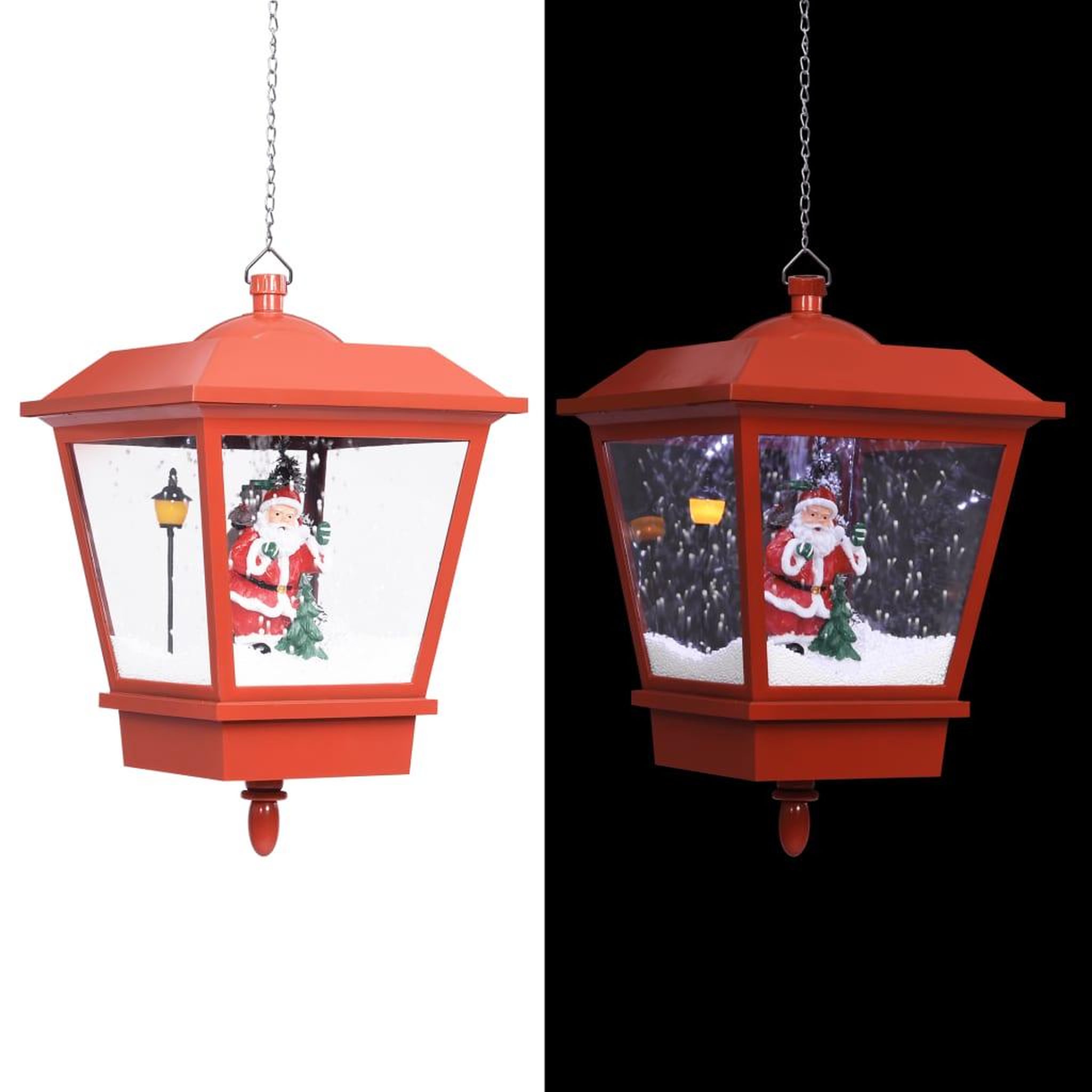 Voir la diapositive 1 : VIDAXL Lampe suspendue de Noël lumiere LED Pere Noël Rouge 27x27x45 cm