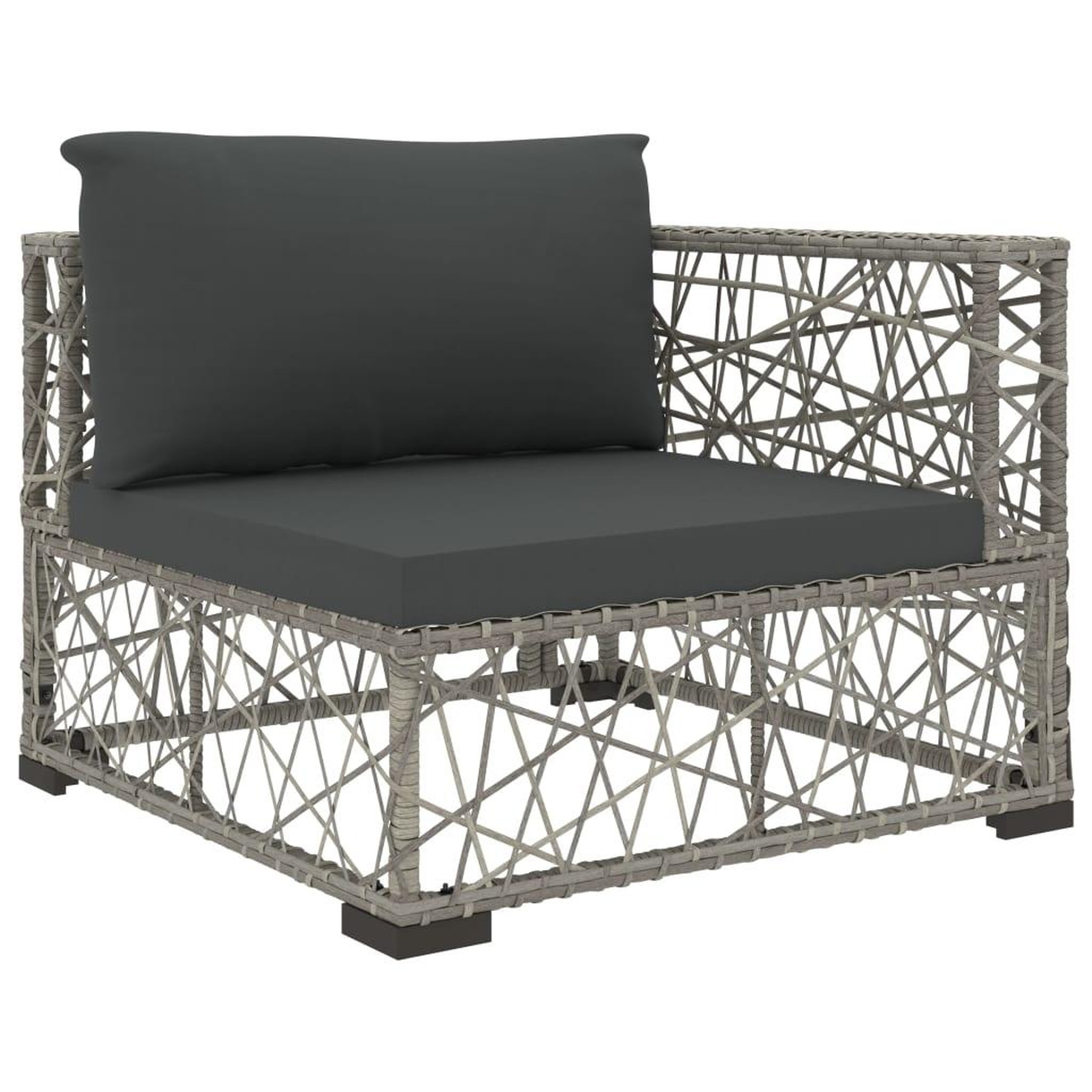 Voir la diapositive 4 : VIDAXL Salon de jardin 8 pcs avec coussins resine tressee gris