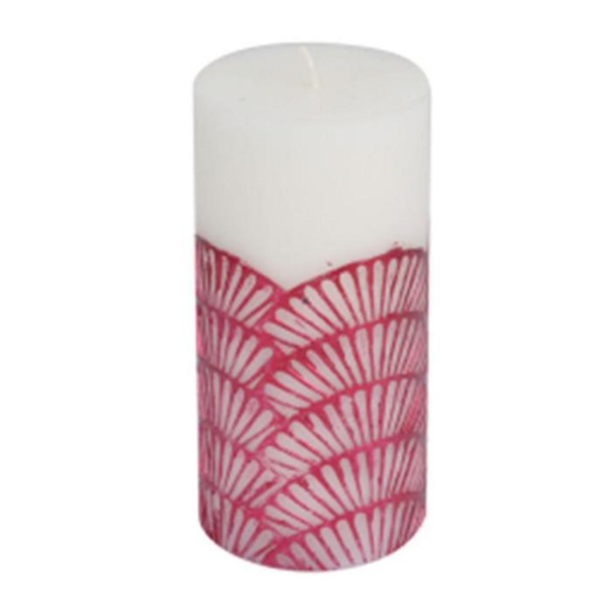 Paris Prix Bougie Pilier Déco  Mermaid  14cm Fuchsia & Blanc