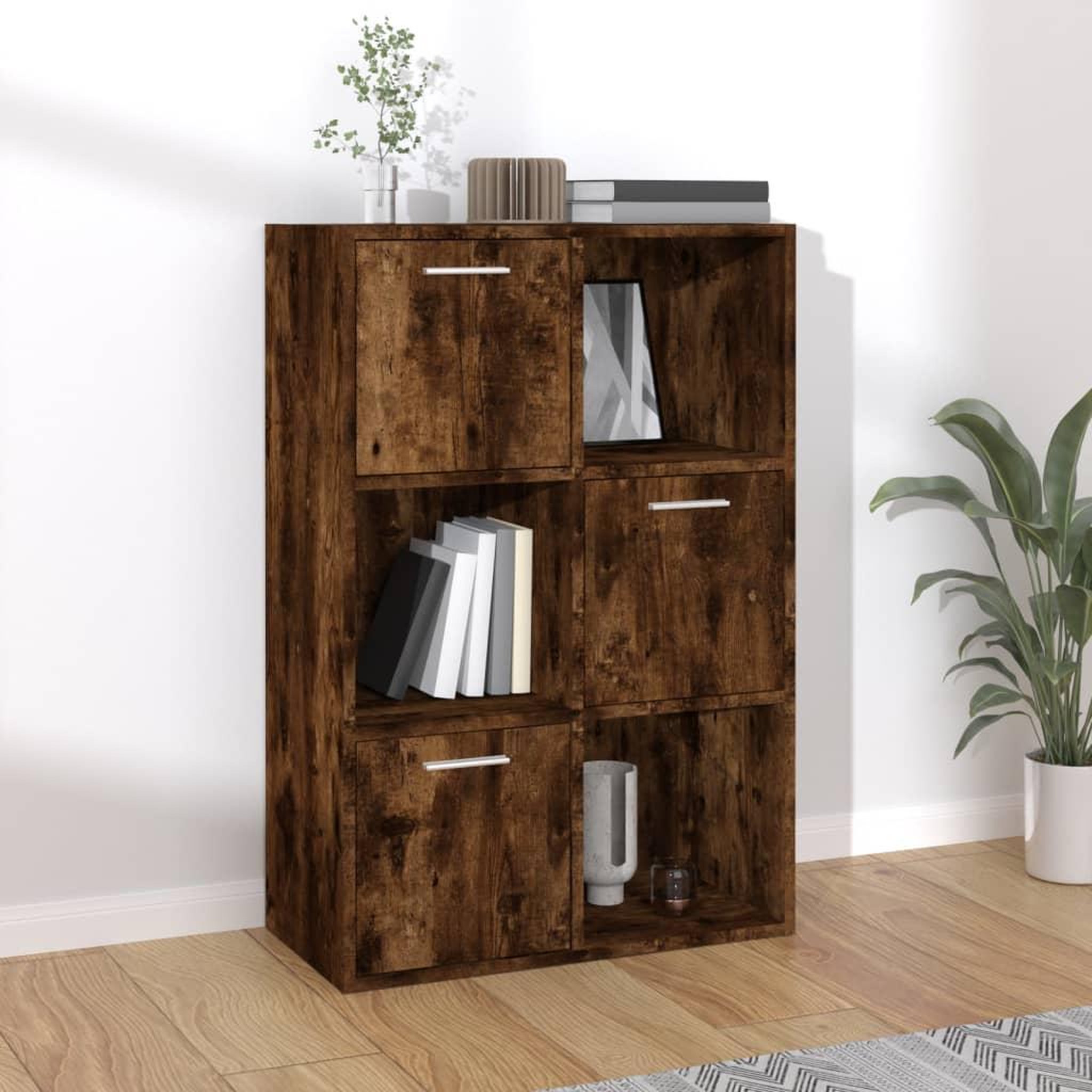 Voir la diapositive 1 : VIDAXL Armoire de rangement Chene fume 60x29,5x90 cm