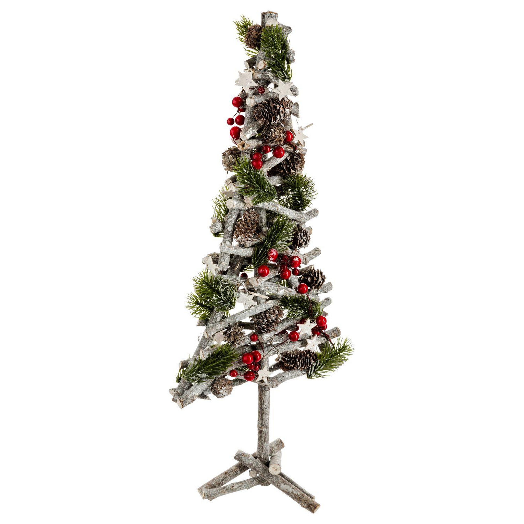 Voir la diapositive 1 : FEERIC LIGHT & CHRISTMAS Sapin de noël avec pieds en branches - 23 x 60 cm - vert