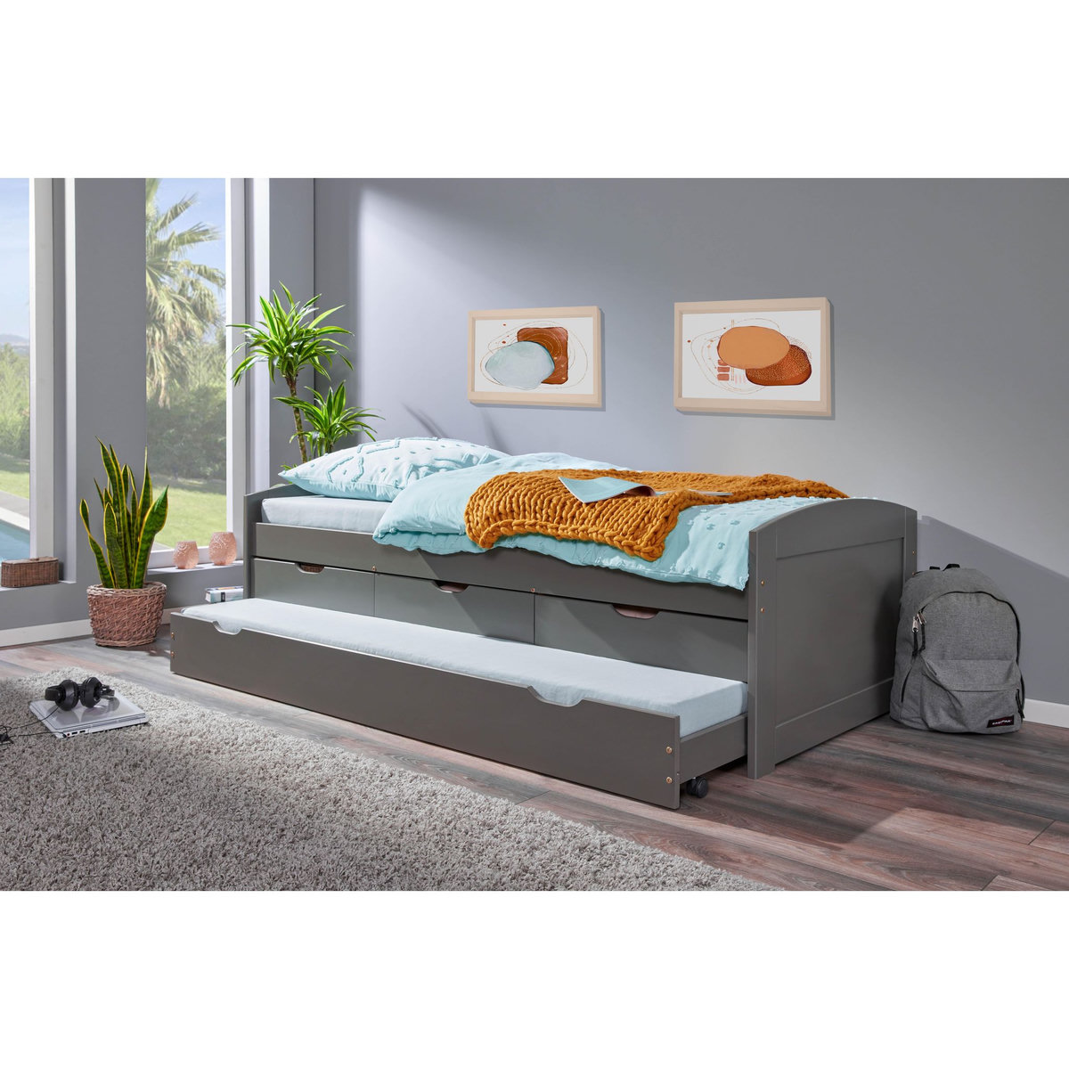 Lit gigogne 2 couchages 90x200 cm + 3 tiroirs ULLI