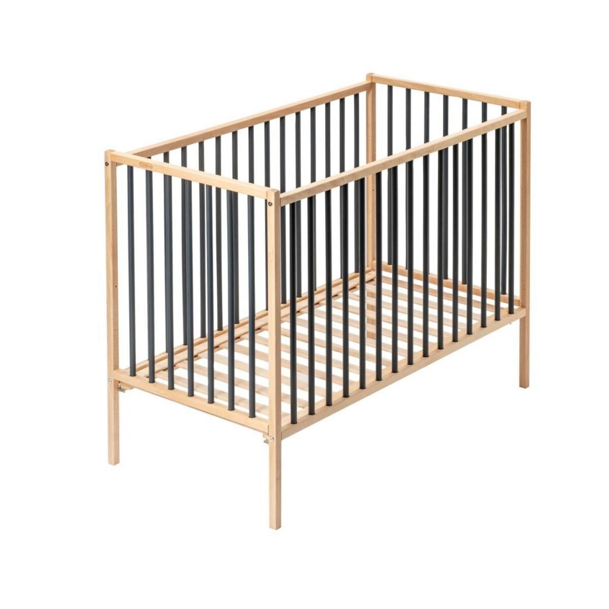 COMBELLE Lit pour Enfant REMI 70x140 cm Hybride en Anthracite - Mobilier de Puériculture Artisanale