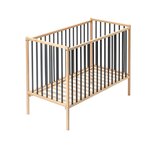 COMBELLE Lit pour Enfant REMI 70x140 cm Hybride en Anthracite - Mobilier de Puériculture Artisanale