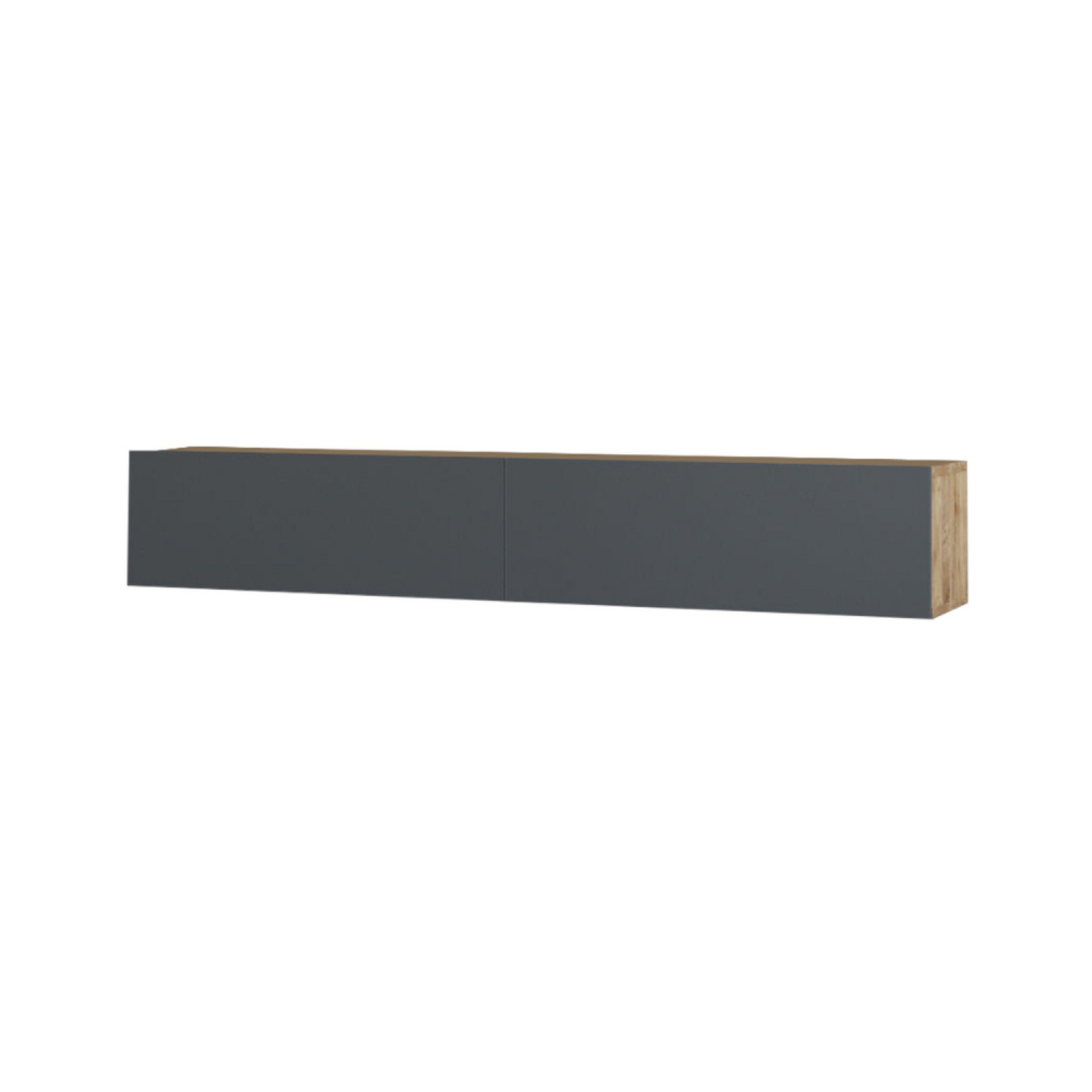 CONCEPT USINE Meuble TV suspendu anthracite et bois 180cm HYL