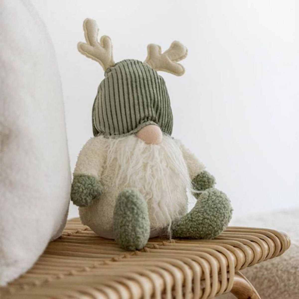 Paris Prix Statuette Déco Lutin  Cerf  45cm Vert & Beige