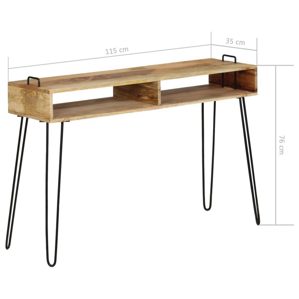 VIDAXL Table console Bois de manguier massif 115 x 35 x 76 cm