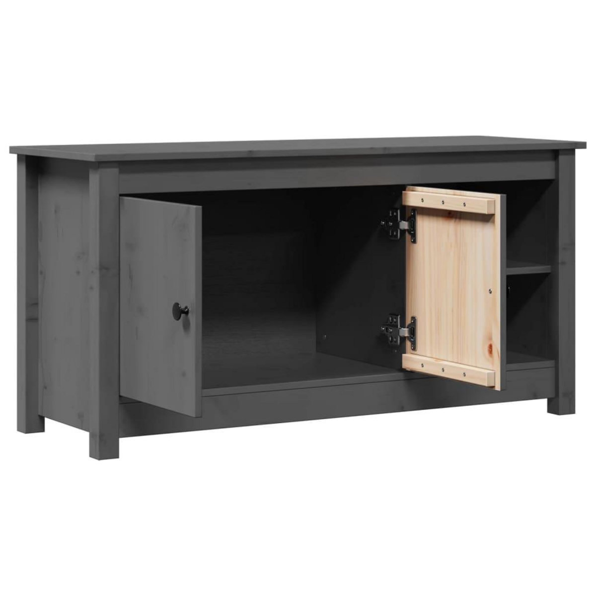 VIDAXL Meuble TV Gris 103x36,5x52 cm Bois de pin massif