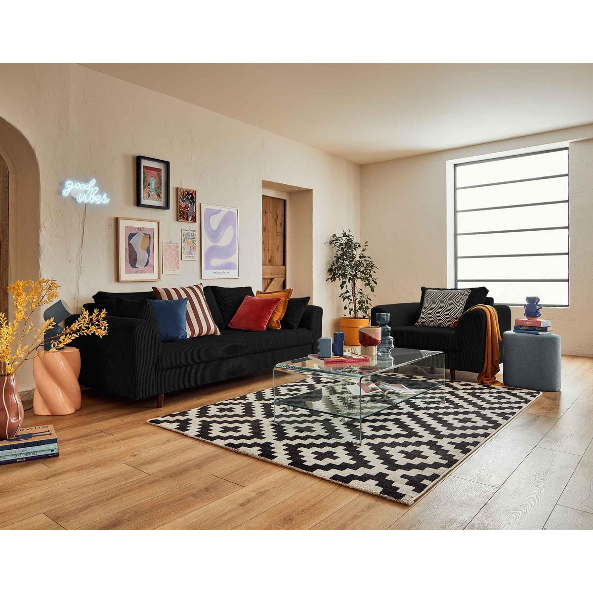 LISA DESIGN Rune - fauteuil - en velours côtelé