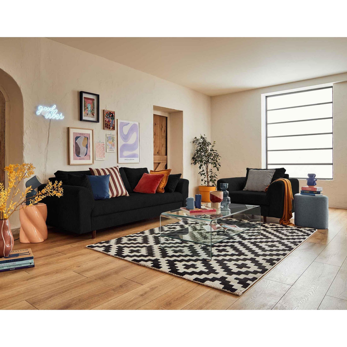 LISA DESIGN Rune - fauteuil - en velours côtelé