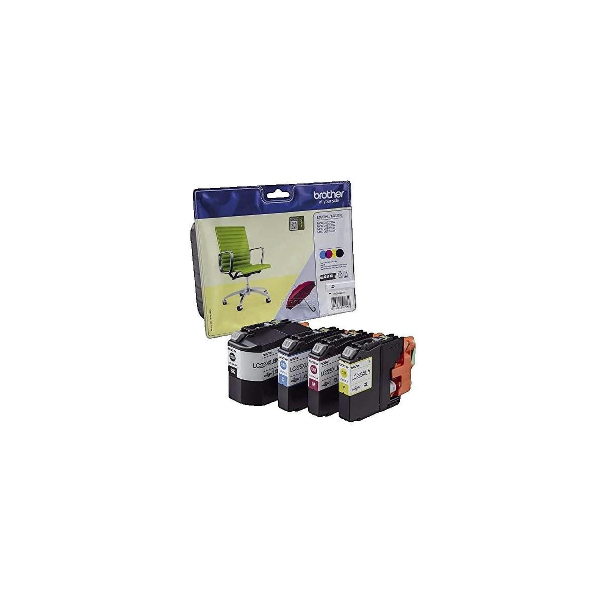 Voir la diapositive 3 : Brother Cartouches d'encre Brother LC-229XL Noir Cyan Magenta Jaune