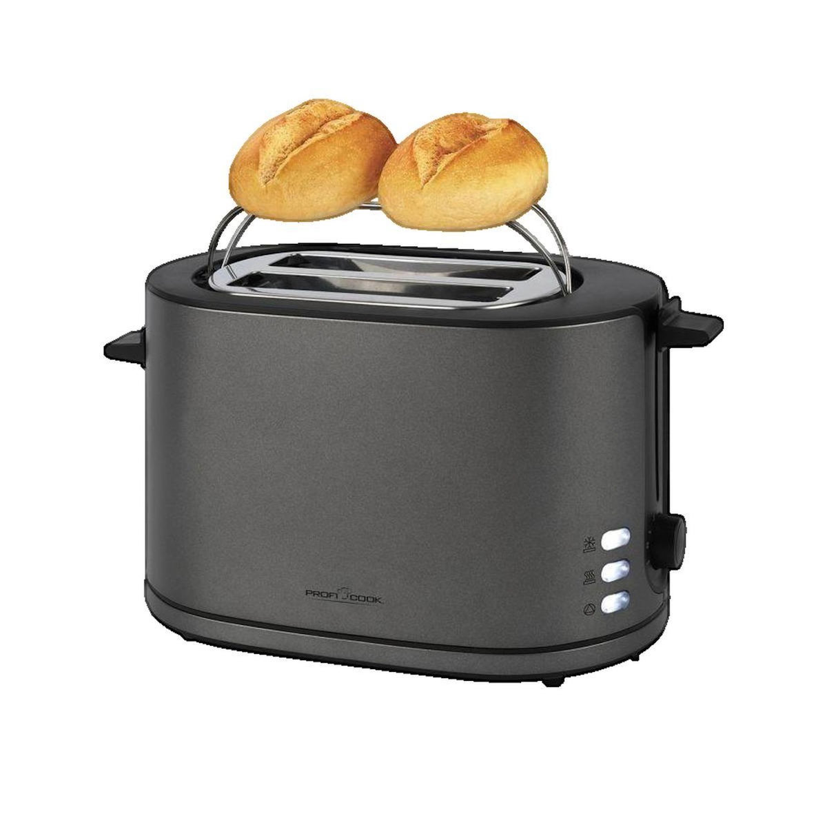 Profi Cook Grille-pain Profi-Cook Compact avec fentes extra larges 38mm 800-950W