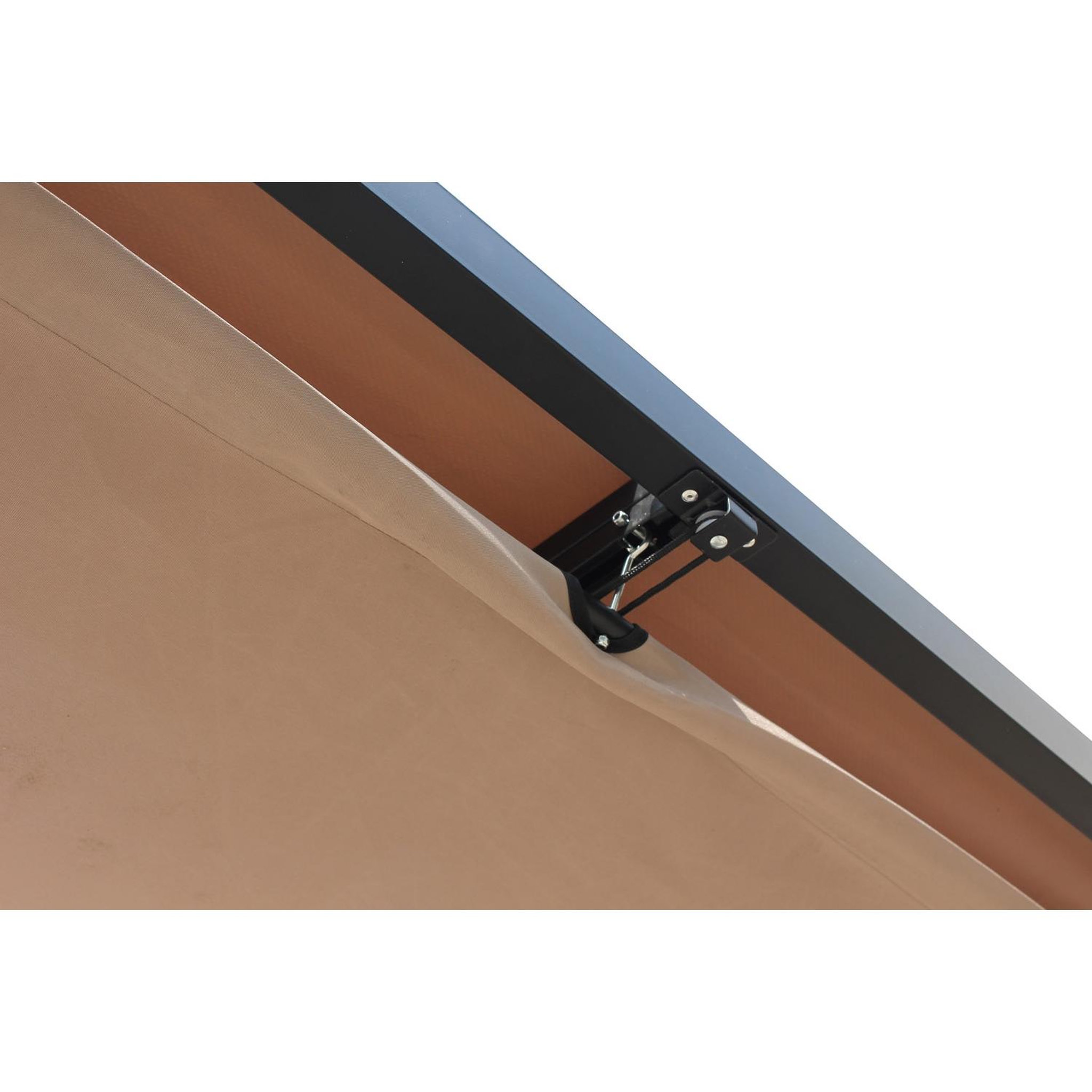 Voir la diapositive 5 : CONCEPT USINE Pergola autoportante 3 x 3 m en acier avec toile taupe tusa