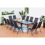 Voir la diapositive 2 : CONCEPT USINE Table de jardin extensible 12 fauteuils en alu et toile PVC BRESCIA