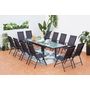 Voir la diapositive 2 : CONCEPT USINE Table de jardin extensible 12 fauteuils en alu et toile PVC BRESCIA