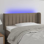Voir la diapositive 1 : VIDAXL Tete de lit a LED Taupe 93x16x78/88 cm Tissu