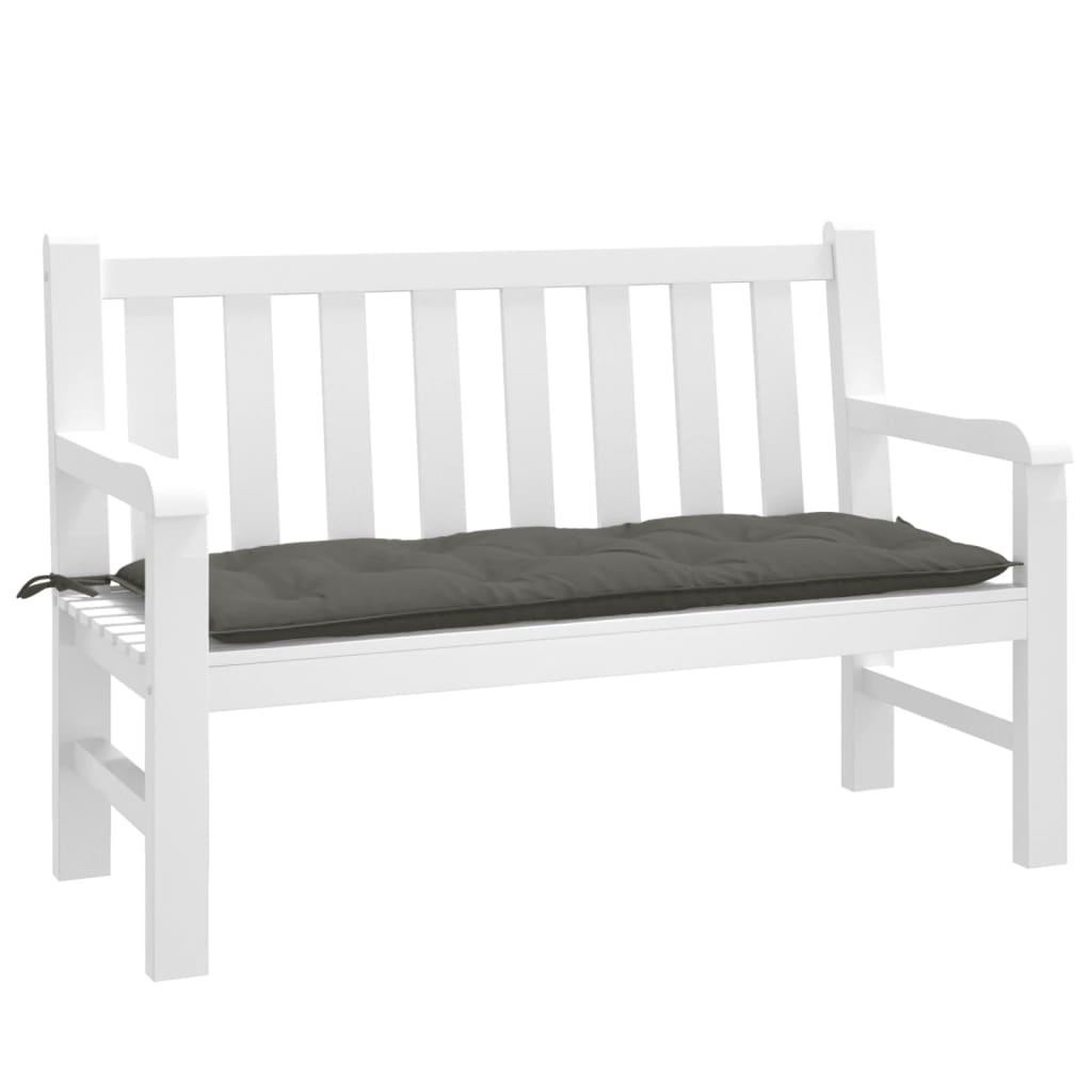 VIDAXL Coussin de banc de jardin gris fonce melange 120x50x7 cm tissu