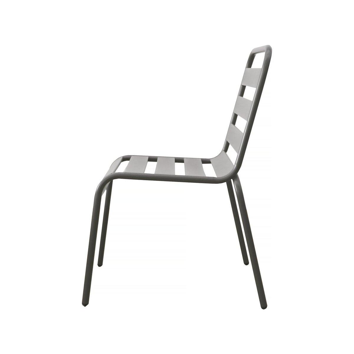 Habitat et Jardin Lot de 2 chaises de jardin en métal empilables  Bilbao  - Taupe